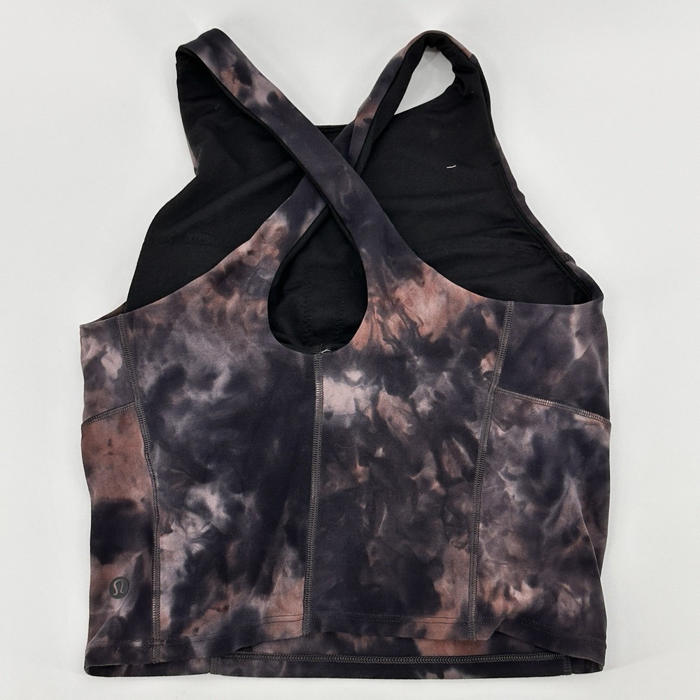 Lululemon Key To Balance Tank Purple Tie Dye Size 4 Padded Nulu Yoga Gym Pilates - Picture 2 of 6